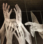 Ausschnitt Glasgravur Stationen einer Liebe von Helga Bender