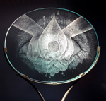 Ausschnitt Glasgravur von Helga Bender